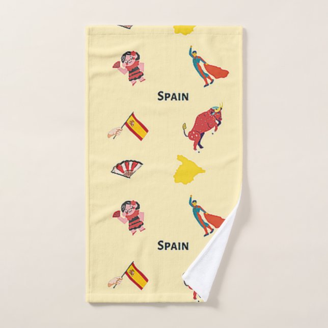 Espagne motif sur la crème (Serviette à main)