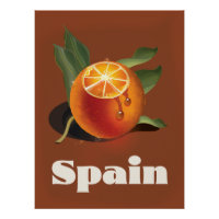 Espagne orange affiche voyage