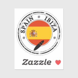 Espagne Sticker Sceau Ibiza Drapeau Rond pour ordi
