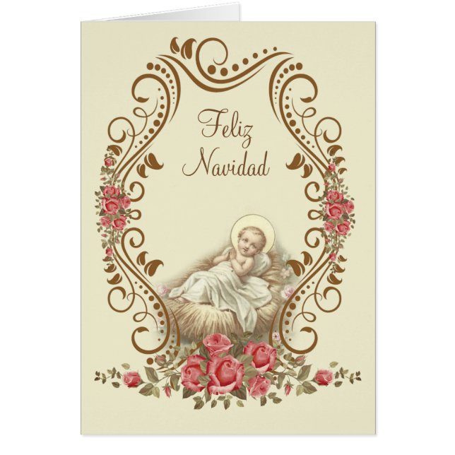 Espagnol Feliz Navidad Baby Jesus Traditionnel (Devant)