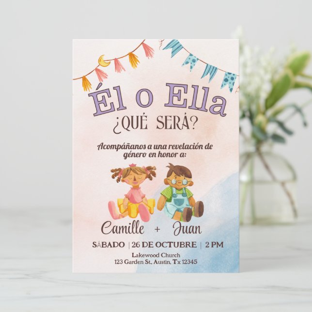 Espagnol Genre Reveillez Invitation garçon ou fill (Debout devant)