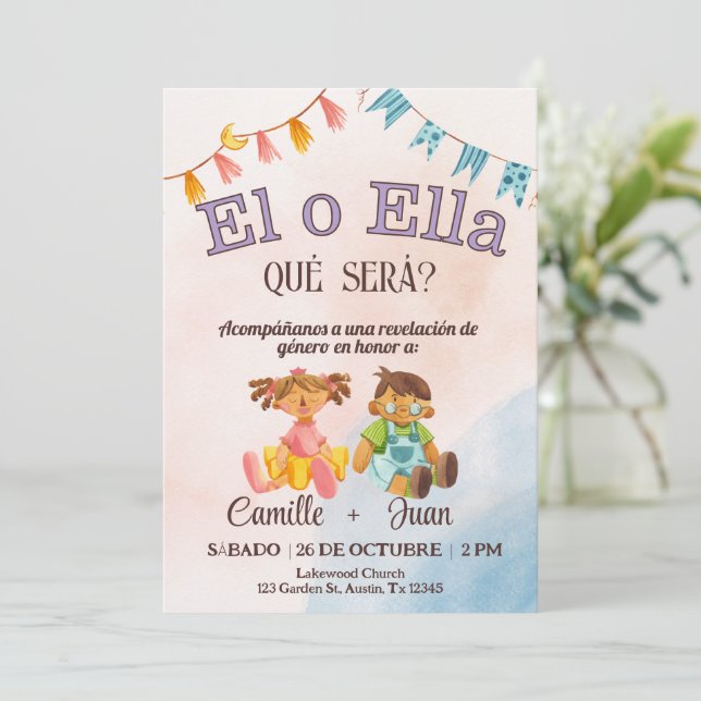 Espagnol Genre Reveillez Invitation garçon ou fill (Debout devant)