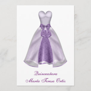 Espagnol Pourpre Invitation Quinceañera 15 Ans