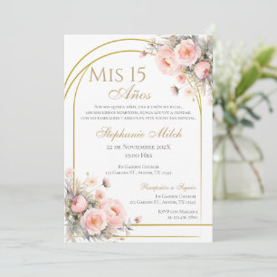 Espagnol Quinceanera Floral Invitation