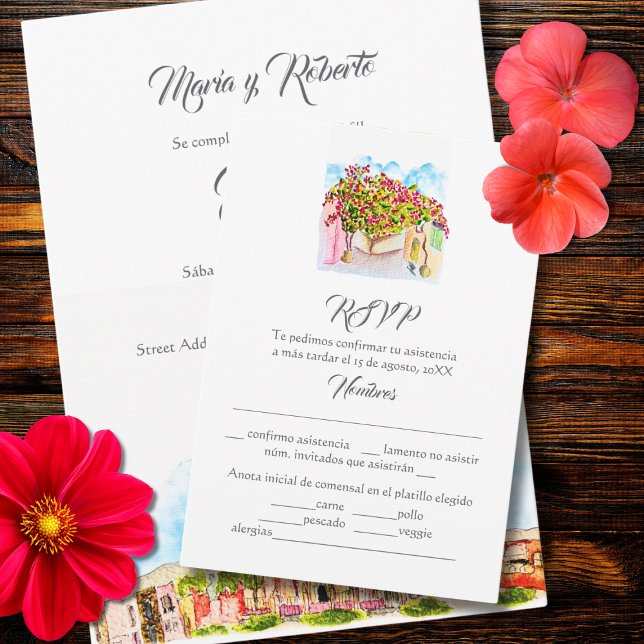 Espagnol, San Miguel de Allende Mariage Carte RSVP (Créateur téléchargé)