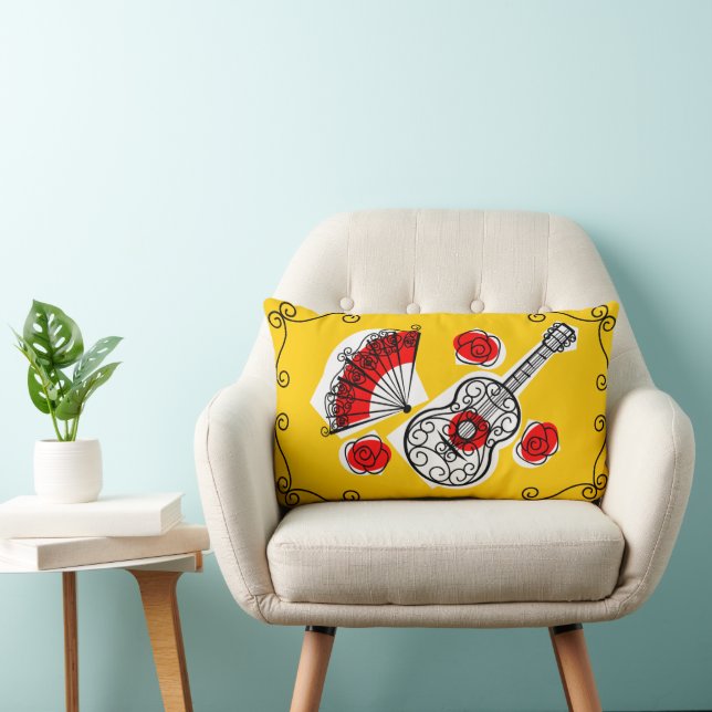 Espagnol Souvenirs coins rouge dos lumbar coussin (Chaise)