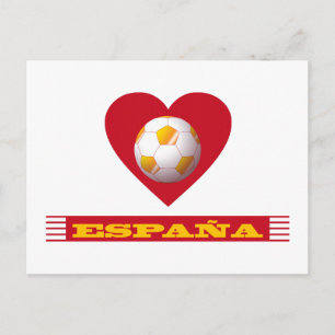 ESPAÑA Fútbol Corazón y Bufanda Brasil 2014 Postkarte