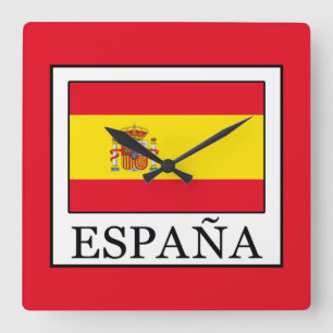 España Quadratische Wanduhr