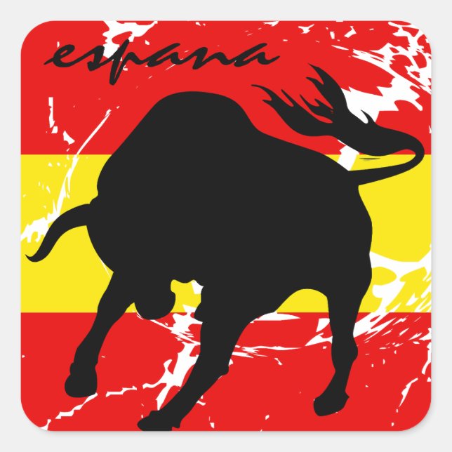 Espana Quadratischer Aufkleber (Vorderseite)