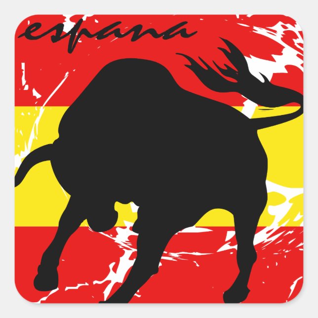 Espana Quadratischer Aufkleber (Vorderseite)