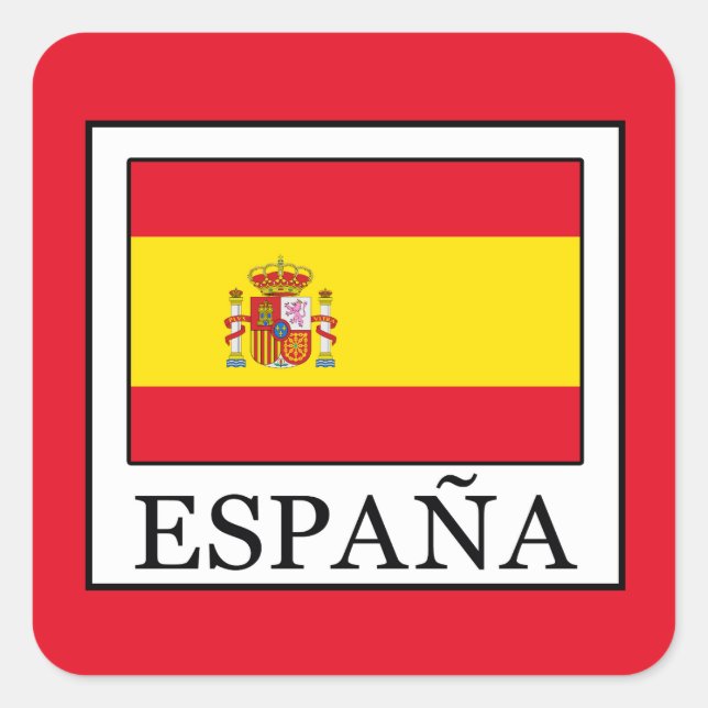 España Quadratischer Aufkleber (Vorderseite)