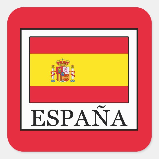 España Quadratischer Aufkleber (Vorderseite)