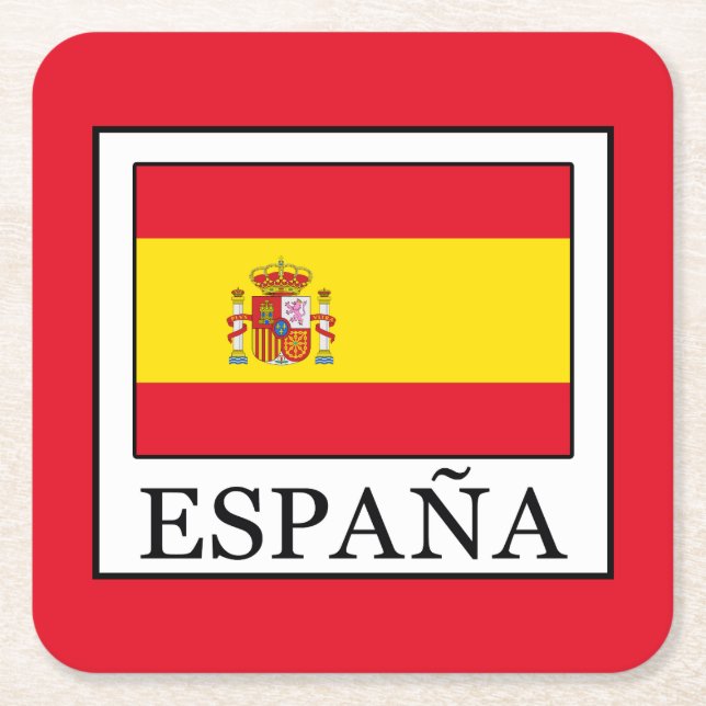 España Rechteckiger Pappuntersetzer (Vorderseite)
