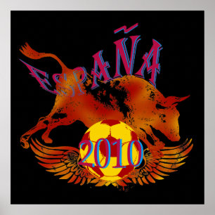 España Schmutz-Toro-Fußballgeschenke 2010 Poster