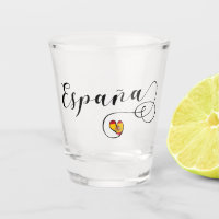 España Spanien Flaggen-Herz-Skript