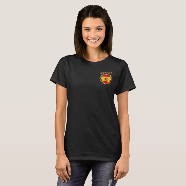 Espana-Spanien-Flaggenschild-T - Shirt (Vorne ganz)