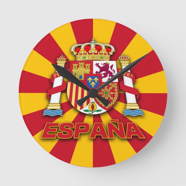 Espana-Wappen Runde Wanduhr (Vorderseite)