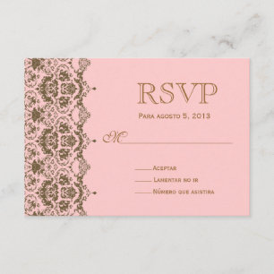Español d'en de boda de RSVP Para/Rsvp de épouser