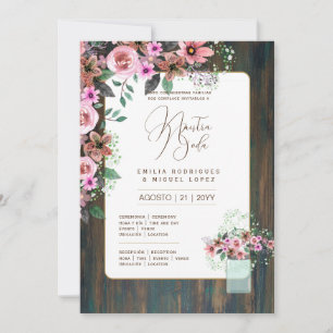 Espanol Invitación de Boda Floral Wedding Rustic I Einladung