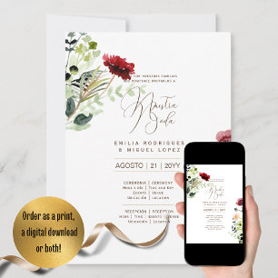 Espanol Invitación de Boda Summer Floral Wedding I Einladung