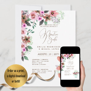 Espanol Invitación de Boda Summer Floral Wedding I Einladung