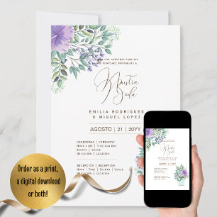 Espanol Invitación de Boda Summer Floral Wedding I Einladung