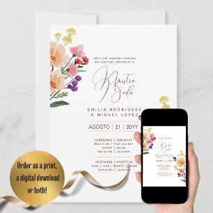 Espanol Invitación de Boda Summer Floral Wedding I Einladung