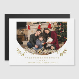 Español Moderna Tipografía Feliz Navidad Foto Magnetkarte