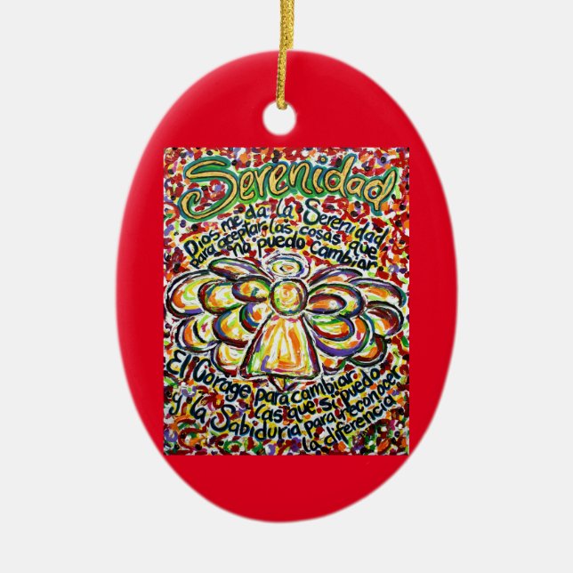 Español Serenity Gebet Angel Ornament Pendant (Vorne)