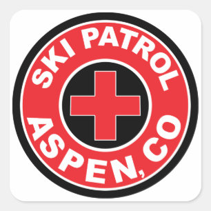 ESPEN-COLORADO-SKI-PATROUILLEN-GEBIRGSski Quadratischer Aufkleber
