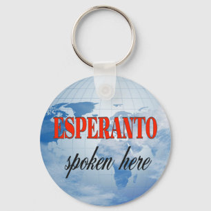 Esperanto, das hier auf bewölkter Erde gesprochen  Schlüsselanhänger