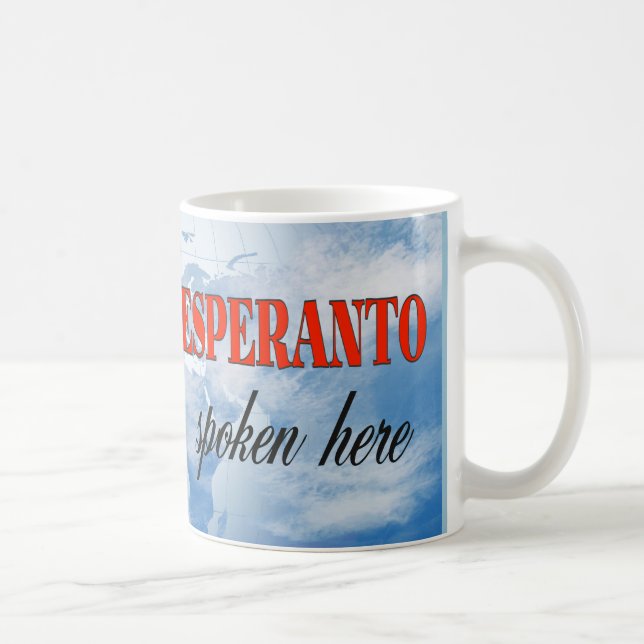 Esperanto, das hier gesprochen wird kaffeetasse (Rechts)