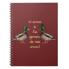 Esperanto: Estas VI la Fiĝemelo de Mia anaso! Notizblock
