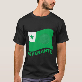 Esperanto flagge+text und zamenhof, T-Shirt