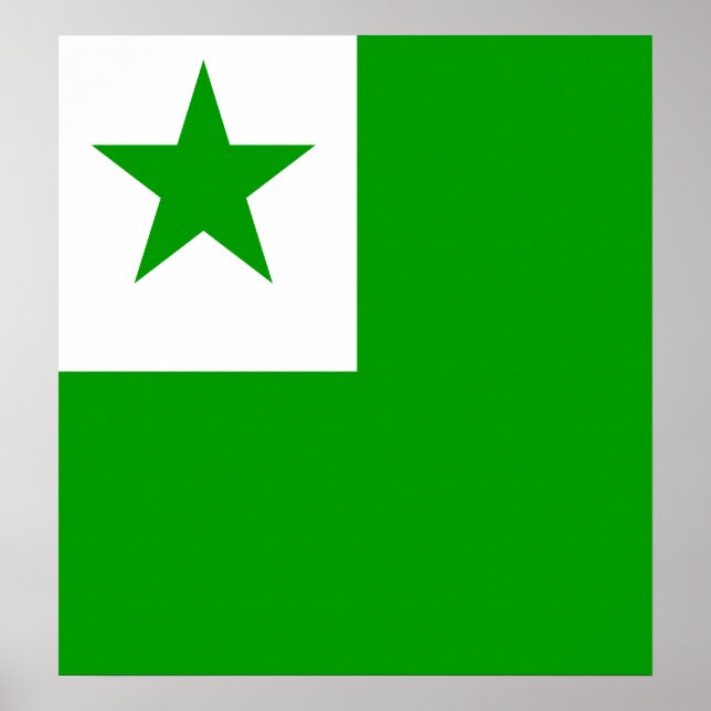 Esperanto Hochwertige Flagge Poster (Vorne)