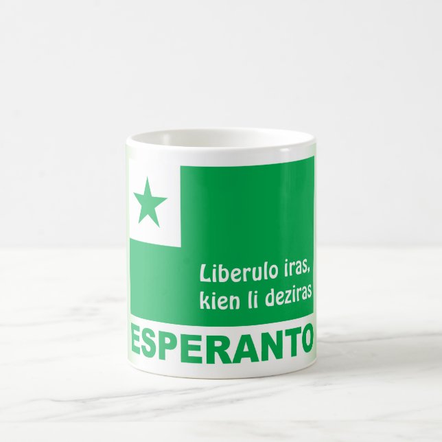 Esperanto/"Liberulo iras, kien Li deziras", Kaffeetasse (Mittel)