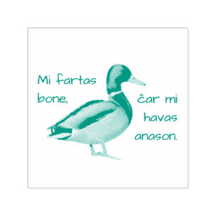Esperanto: Mir geht es gut, weil ich eine Ente hab Permastempel