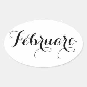 Esperanto-Monats-Sticker - Februaro (Februar) Ovaler Aufkleber