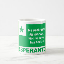 Esperanto/"Ne prokrastu ĝis morgaŭ…", Kaffeetasse