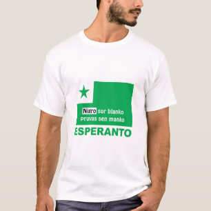 Esperanto / "Nigro sur decko pruvas sen manko", T-Shirt