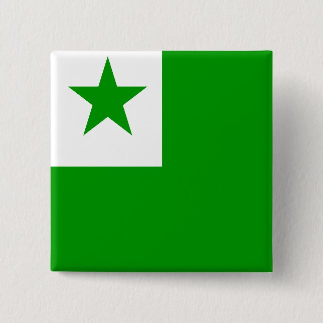 Esperanto-Qualitäts-Flagge Button (Vorderseite)