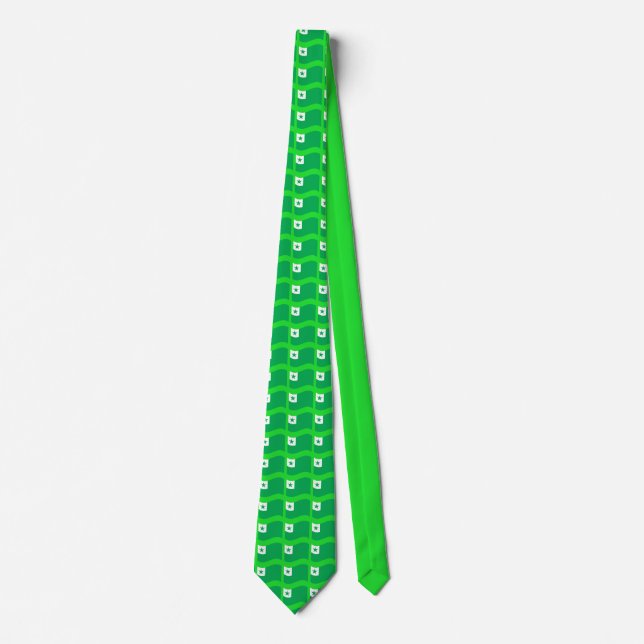 Esperanto-Wavy-Flag-Muster, Halsbinde Krawatte (Vorderseite)