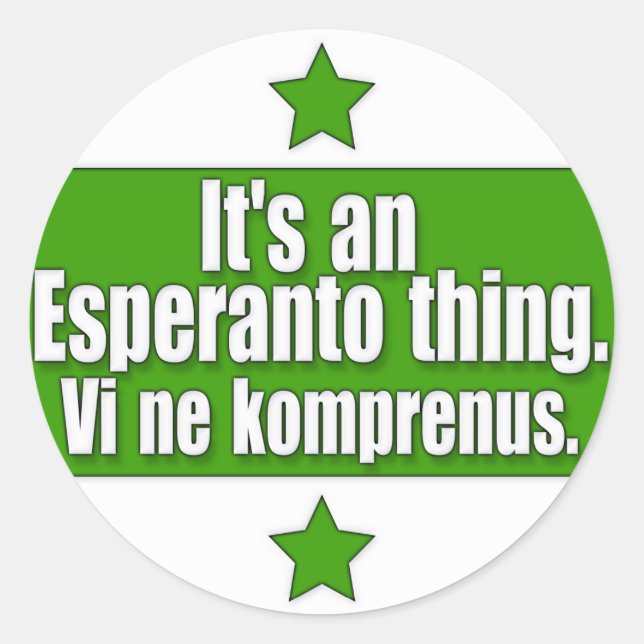 EsperantoSache Runder Aufkleber (Vorderseite)