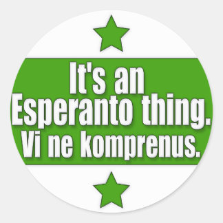EsperantoSache Runder Aufkleber