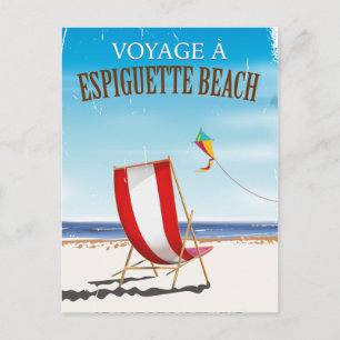Espiguette Beach Frankreich Reiseplakat Postkarte