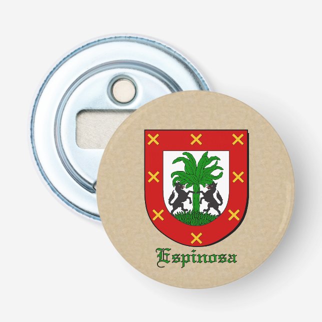 Espinosa Heraldic Arms on Parchstyle Back Flaschenöffner (Vorderseite)