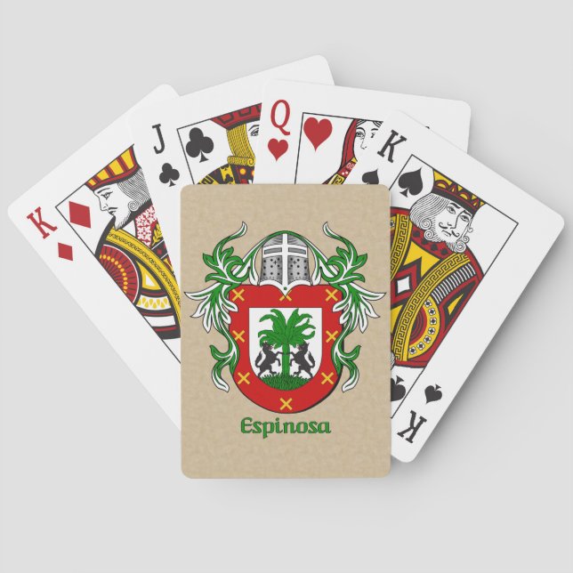 Espinosa Heraldischer Schild mit Mantine Spielkarten (Rückseite)