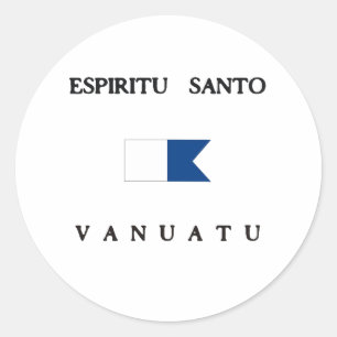 Espiritu Santo Vanuatu Alphatauchen-Flagge Runder Aufkleber