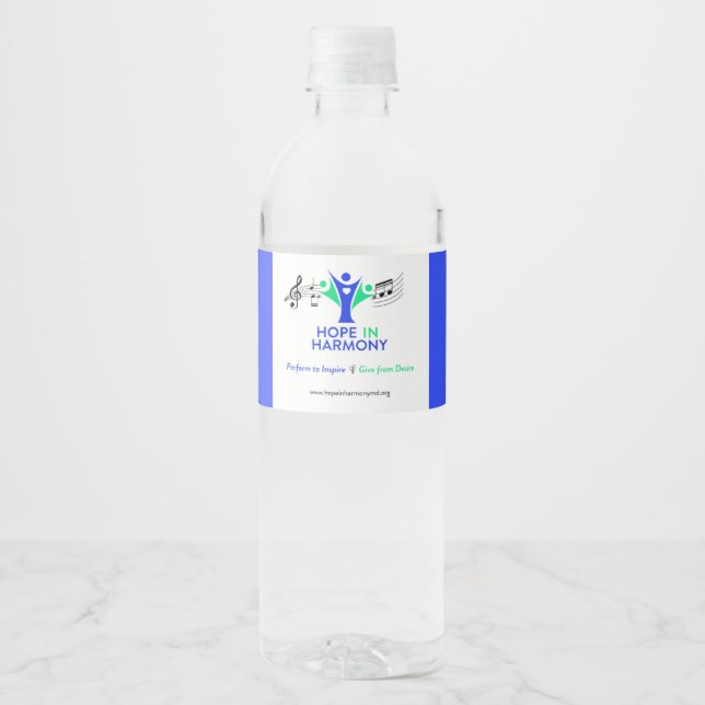 Espoir dans Harmony Étiquette bouteille d'eau (Devant)