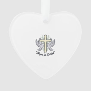 Espoir en Christ Colombe Croix Design Chrétien Vin